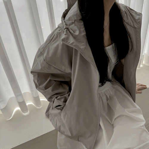 [남녀공용/빅사이즈] 캡 후드 투웨이 오버핏 바람막이 자켓 3colors